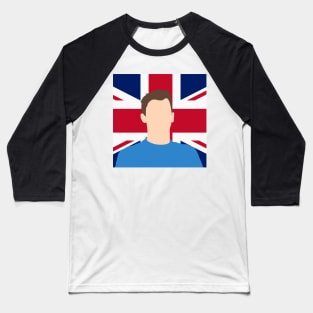 George Russell Face Art - Flag Edition Baseball T-Shirt